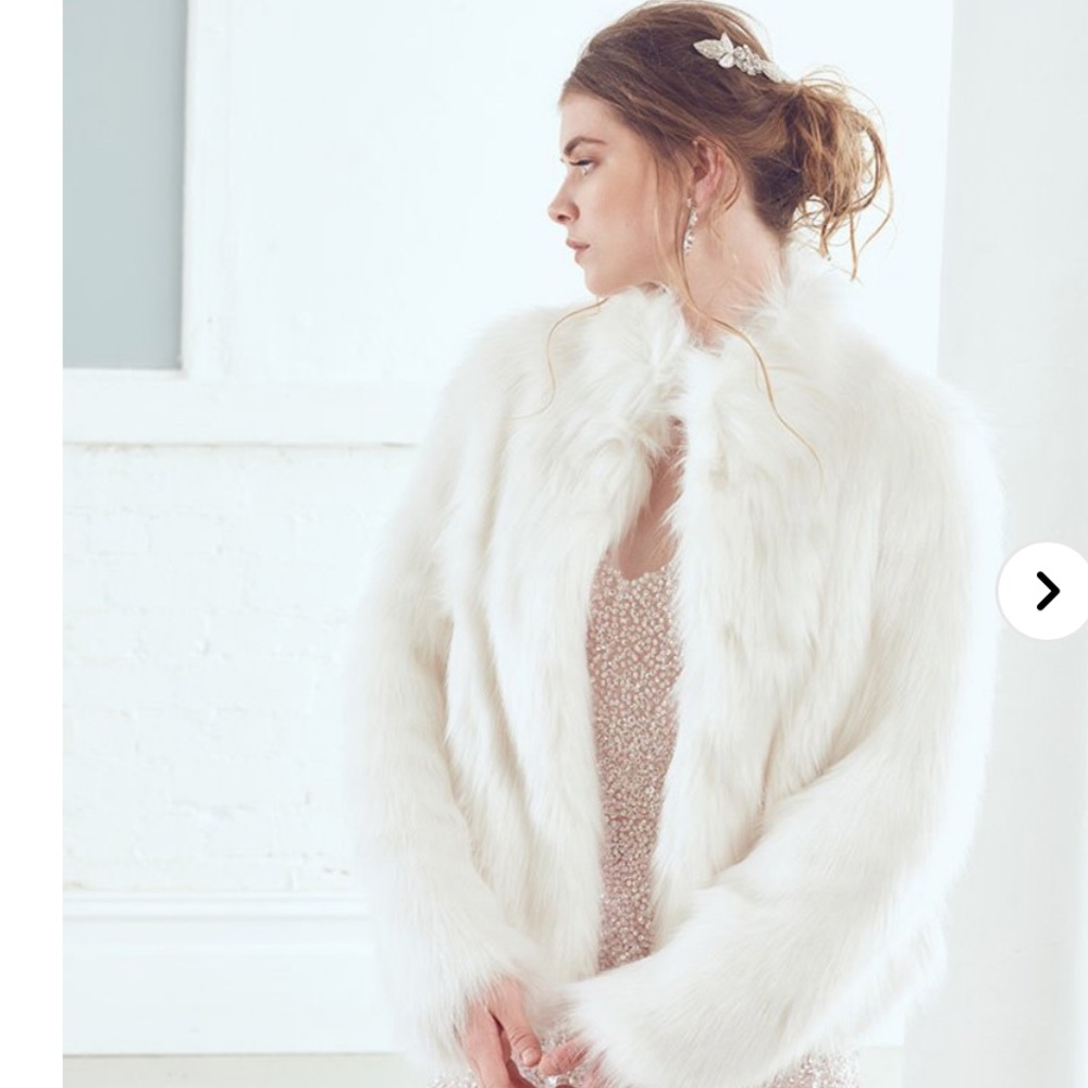 Vintage white cream rabbit fur coat M/L